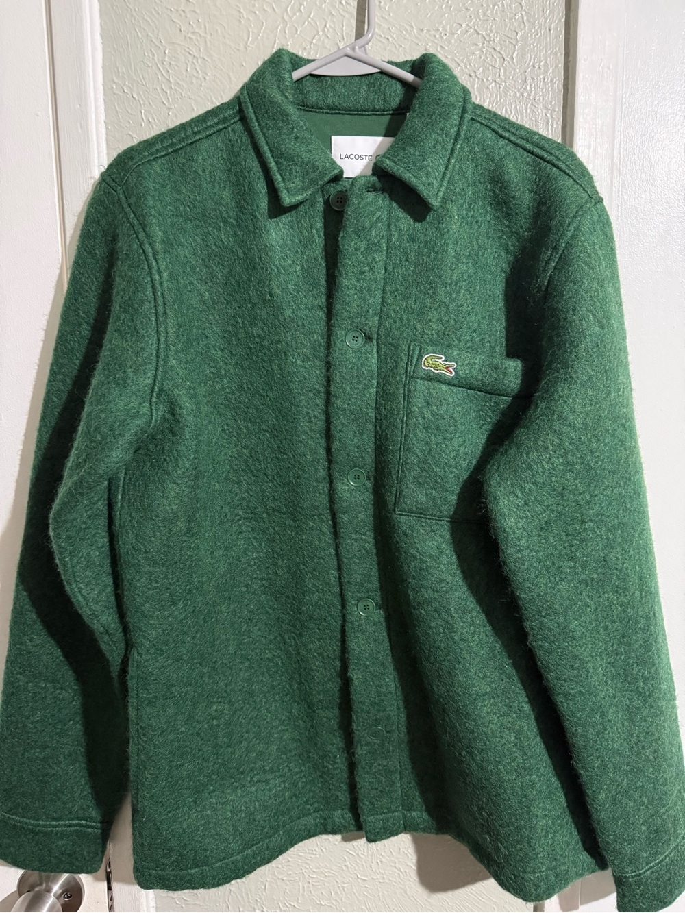 Lacoste Dark Green Button-Up Shirt Jacket